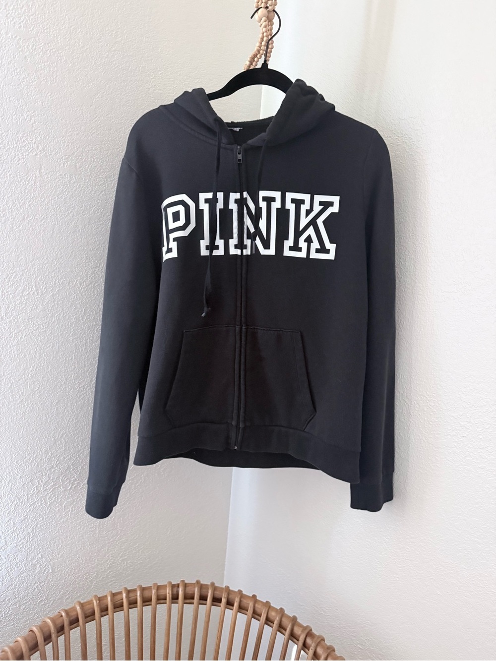 Victoria's Secret PINK black zip up hoodie